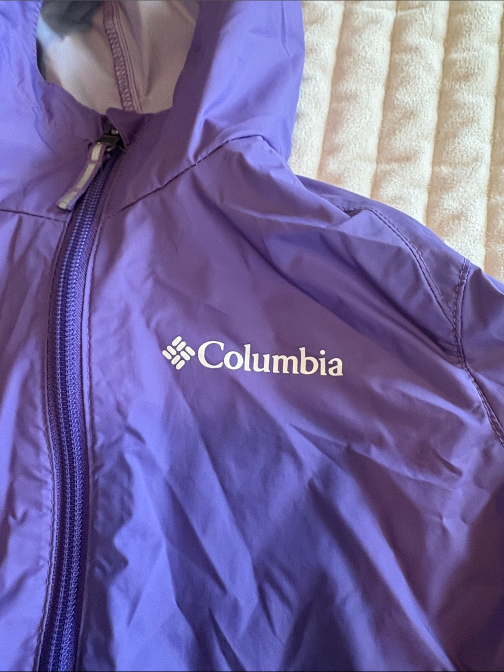Columbia Purple Hooded Kids Raincoat - Picture 3 of 7